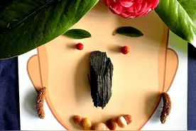 父母与孩子的简单有趣手工时间 - “大自然脸”图片