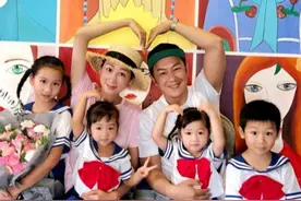 陈浩民一家8口合照，小16岁妻5年4胎状态佳，还要再拼个男娃图片