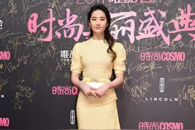 当看到刘亦菲的“凤凰裙” ，再看她的黑天鹅礼服，怼脸拍也很美图片