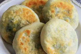 韭菜馅饼新做法，一摊一包，不出水不露馅，外酥里软，皮薄馅大图片