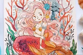 小清新的美人鱼插画，春暖花开的季节分享给你，好美！图片