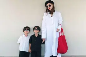 想做辣妈得会穿，日本辣妈和双胞胎儿子“亲子穿搭”，温馨还时髦图片