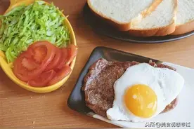 自己做一顿丰富的早餐吧～超厚的牛肉三明治，超满足图片