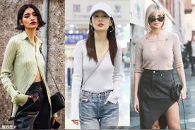 超显身材的轻薄针织衫，你是搭配半裙的软妹子还是裤装的酷girl?图片