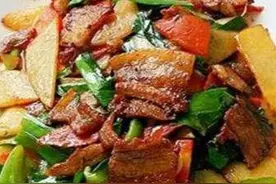 菠菜干豆腐，土豆五花肉，杏鲍菇焖土豆片这几道家常菜的做法图片