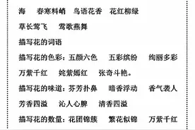 小学二年级语文词语拓展AB格式、描写春天、鲜花、颜色等的成语图片