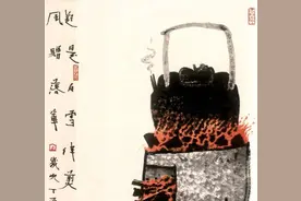 他画的大写意花鸟画，有些素描黑白灰的味道，你看出来了吗？图片