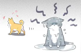 萌系漫画：猫咪与狗狗的日常图片