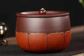 禅莲——原矿紫泥与清水泥全手工精制茶叶罐图片