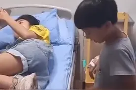 弟弟住院，姐姐前往“照顾”，网友：要不是姐姐，弟弟就康复了图片