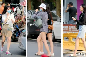 江苏南通气温高达32.6℃，街头美女如云千娇百媚，令人眼花缭乱图片