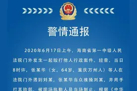 海南高院原副院长张家慧家属庭外打人被拘，警方通报来了图片