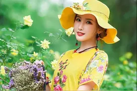 就是为了去公园拍照穿，绵绸连衣裙温柔到骨子里图片