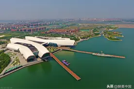 天津：航拍“海上故宫”国家海洋博物馆美丽景观图片