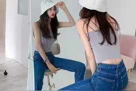 微喇牛仔裤时髦显高一把抓，平底鞋也能穿出高挑女神的既视感图片