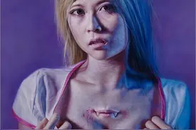 80后画家画人体，画成女鬼却充满深意，一幅画价值360万图片