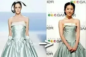 白冰礼服事件再添新瓜，唐嫣刘亦菲被扒曾穿山寨，闹笑话了图片