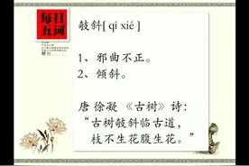 「每日五词」之攲斜[ qī xié ]视频封面