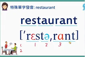 特殊英文单词发音：restaurant 餐厅，restroom 洗手间