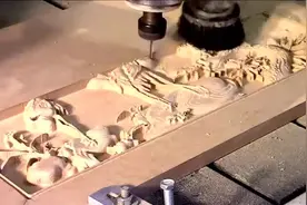CNC数控木工镂铣机雕刻加工出一幅3D图片图片