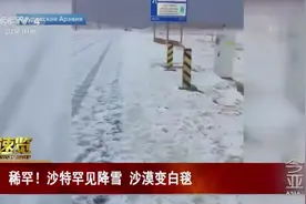 稀罕！沙特罕见降雪 沙漠变白毯视频封面