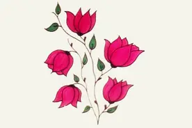 手抄报素材：红色花束 简笔画视频封面