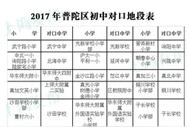 普陀区2017小学、初中对口地段表公布图片