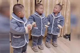 妈妈太聪明了，给三胞胎兄弟这么扎辫子，终于可以分清谁大谁小了视频封面