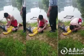 娄底80后退伍军人勇救落水女 岸上跪地人工呼吸把人救活图片