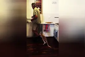 萌哭了！萌萌哒袋鼠宝宝抱人大腿求喂牛奶！图片