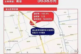 5638万！金山这块商业用地成功出让！上海7月首地花落谁家？图片