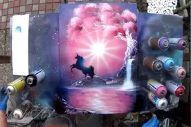 还有这种操作？粉色独角兽喷绘过程视频封面