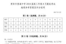 高三模拟考地理科目参考答案及评分说明！高三党看过来~图片