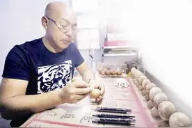 他是市政公司的一名施工员，却在薄薄蛋壳上雕出百变乾坤……图片
