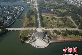 江苏巴城东阳澄湖东岸现巨型“大闸蟹”图片