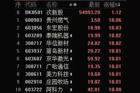 次新股板块持续强势 27股集体涨停图片