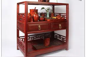 致匠心——全榫卯血檀茶水架手工工艺流程图片
