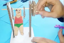 用纸板DIY一个做体操的小人，很简单你也可以做一个