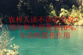 农村人该不该多交税？明年购车税涨到10%，车浪购置税作用视频封面