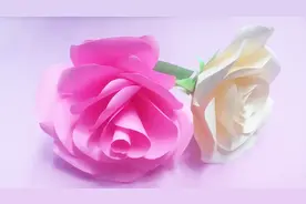 超全视频教程，手工剪纸美丽的玫瑰花，幼儿园手手工，收藏学起来视频封面