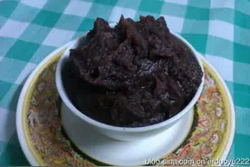 如何全手工炒制豆沙图片