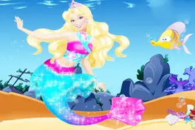 芭比珍珠美人鱼公主的装扮太美了，小鱼都看呆了！视频封面