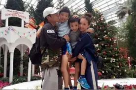 马景涛携娇妻儿子逛植物园 一家四口嬉戏超有爱图片