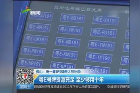 佛山：统一粤E号牌大势所趋 粤E牌至少够用十年视频封面