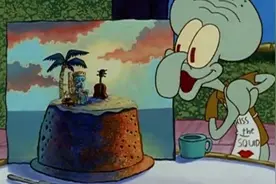 海绵宝宝：章鱼哥为自己做生日蛋糕庆祝生日，蛋糕简直太漂亮了！