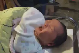 新生儿宝宝饿的不停张嘴寻乳，爸爸不懂就知道拍，真是急死人！视频封面