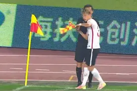 GIF：你判罚不行！丁海峰抢边裁手旗染黄图片