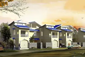 两户双联联排自建别墅，二层半新农村别墅，框架结构图片