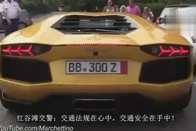 兰博基尼市区制造噪音，交警霸气拦车，看看交警是怎么做的！图片