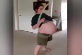 怀孕之后就等着肚子变大能摇呼拉圈，如今终于梦想成真了图片
